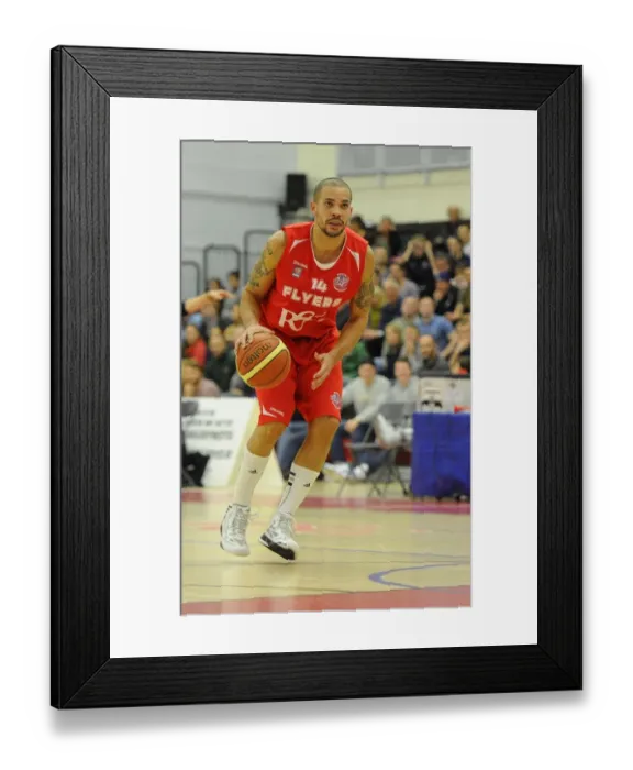 Framed Print : Intense Rivalry: Flyers vs. Surrey United on the Basketball Court