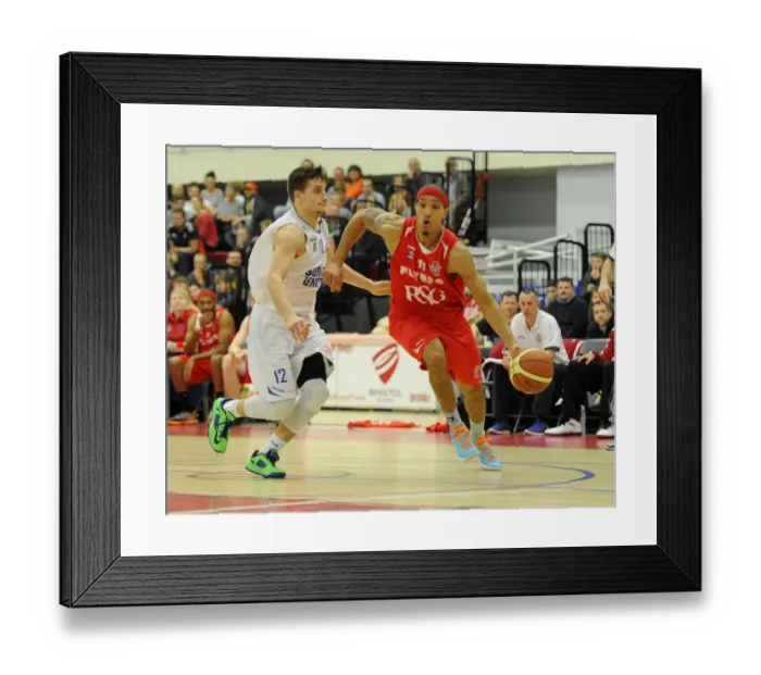 Framed Print : Intense Rivalry: Flyers vs. United Basketball Showdown at SGS Wise Campus - November 2014
