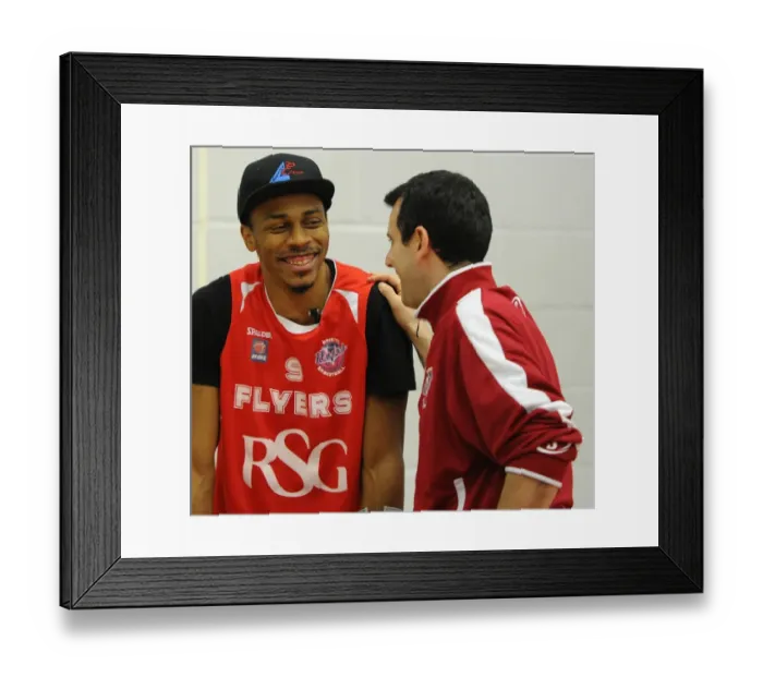 Framed Print : Thrilling Showdown: Flyers vs Surrey United in British Basketball League Framed Print : Thrilling Showdown: Flyers vs Surrey United in British Basketball League
