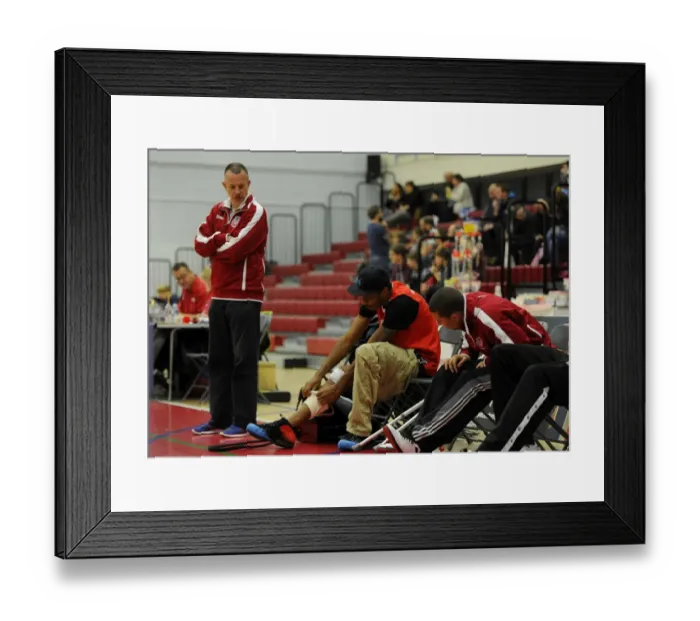 Framed Print : Thrilling British Basketball League Match: Flyers vs. Surrey United at SGS Wise Campus (November 2014)