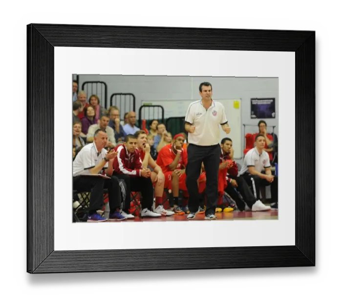 Framed Print : Andreas Kapoulas Leads Bristol Flyers in BBL Showdown against Surrey United