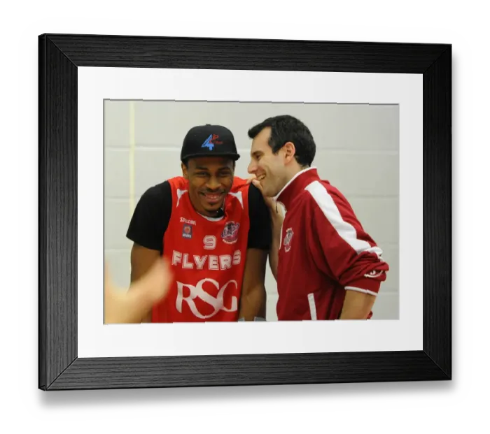 Framed Print : British Basketball League: A Scoring Showdown - Bristol Flyers vs Surrey United at SGS Wise Campus (November 2014)