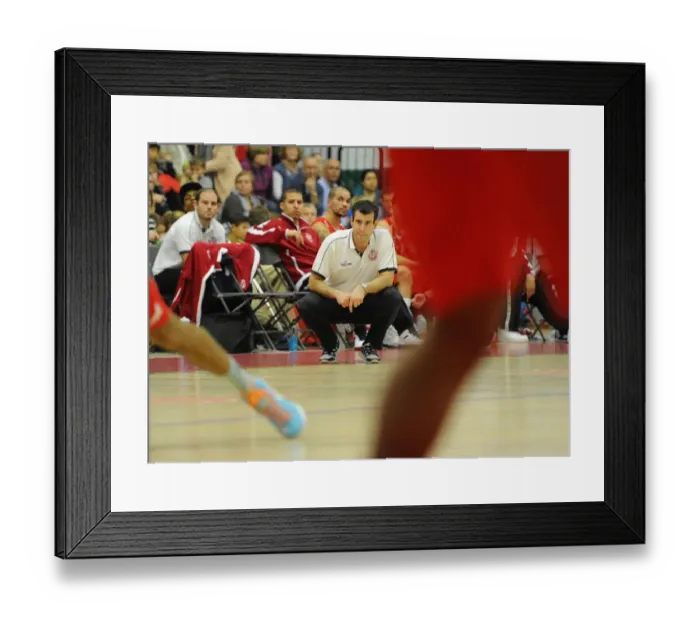 Framed Print : Andreas Kapoulas: Leading the Charge in Basketball Action - Bristol Flyers vs Surrey United