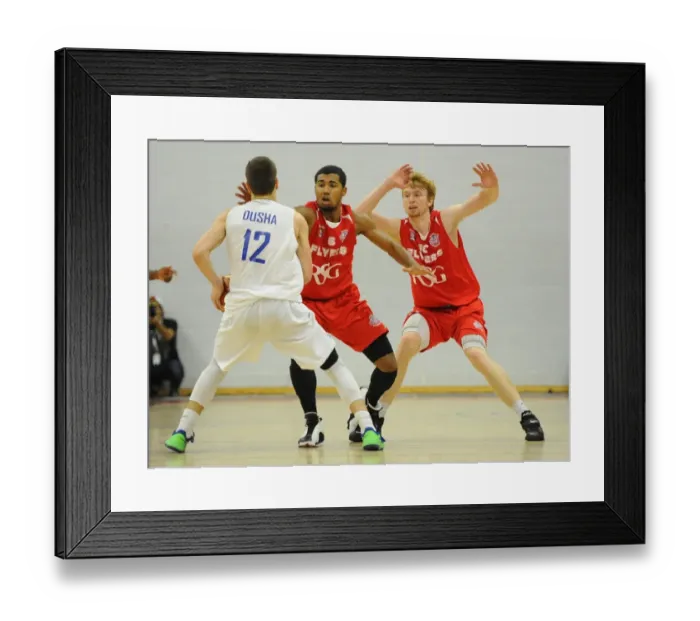 Framed Print : Intense Rivalry: A Basketball Battle – Flyers vs. United at SGS Wise Campus (November 2014)