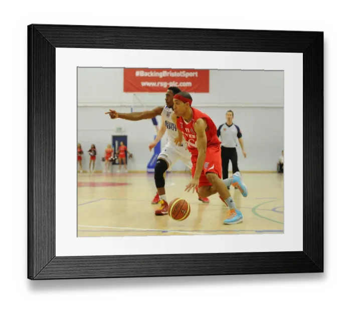 Framed Print : Intense Rivalry: Flyers vs. United at SGS Wise Campus - British Basketball League (November 2014)