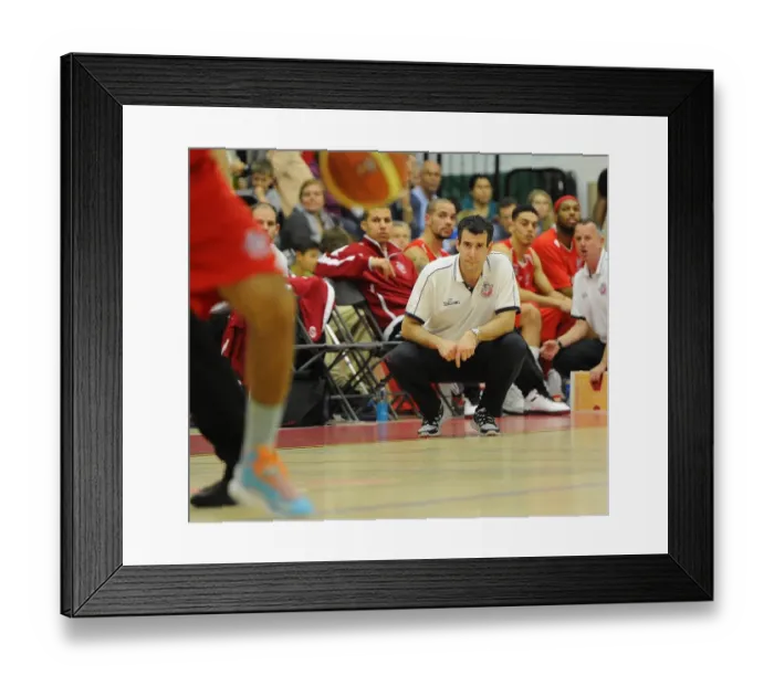 Framed Print : Andreas Kapoulas Guides Bristol Flyers to Basketball Triumph over Surrey United