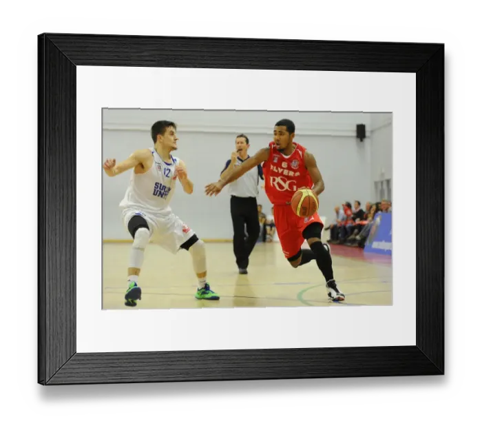 Framed Print : Intense Rivalry: Flyers vs. United at SGS Wise Campus (November 2014) - A Basketball Showdown