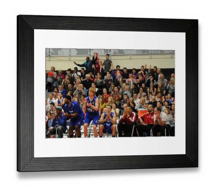 Framed Print : Bristol Flyers Fans in Full Cheer during Game against Newcastle Eagles Framed Print : Bristol Flyers Fans in Full Cheer during Game against Newcastle Eagles