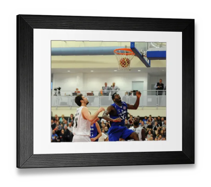 Framed Print : Bristol Flyers vs. Newcastle Eagles: Intense Basketball Showdown