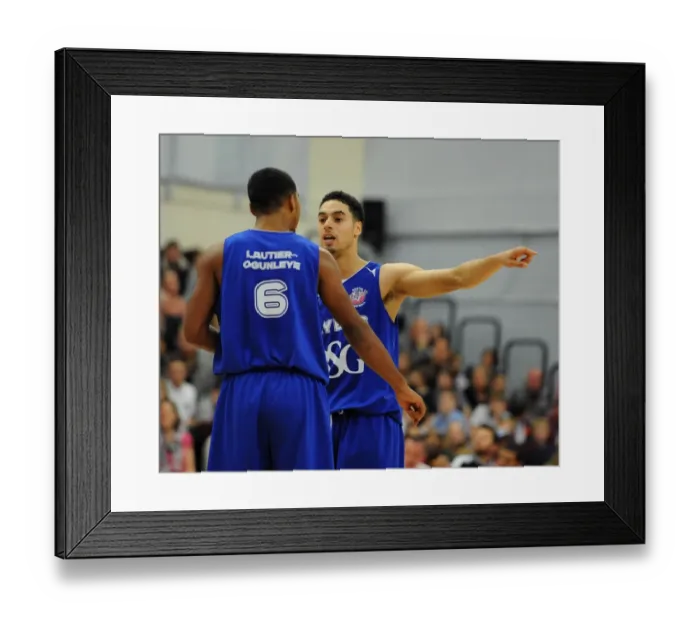Framed Print : Intense Moment: Coach Roy Owen and Dwayne Lautier-Ogunleye of the Bristol Flyers During Basketball Match against Newcastle Eagles Framed Print : Intense Moment: Coach Roy Owen and Dwayne Lautier-Ogunleye of the Bristol Flyers During Basketball Match against Newcastle Eagles