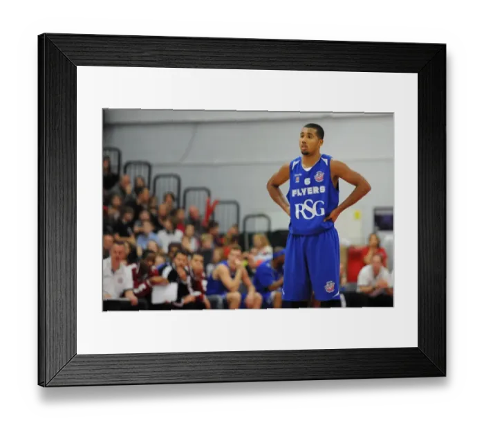 Framed Print : Intense Rivalry: Flyers vs. Eagles - British Basketball League Showdown at SGS Wise Campus