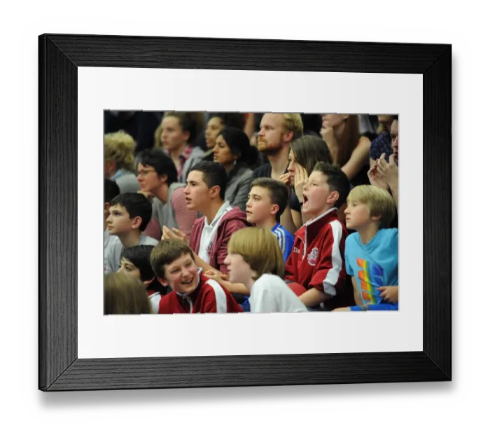 Framed Print : Thrilling Basketball Showdown: Bristol Flyers Fans in Full Cheer Against Newcastle Eagles at SGS Wise Campus Framed Print : Thrilling Basketball Showdown: Bristol Flyers Fans in Full Cheer Against Newcastle Eagles at SGS Wise Campus