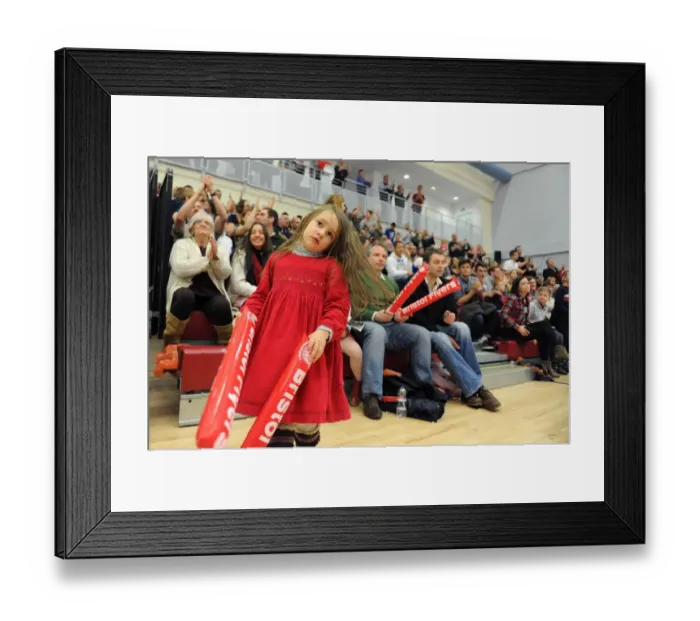 Framed Print : Thrilling Basketball Showdown: Bristol Flyers vs. Newcastle Eagles - Fans in Full Cheer Framed Print : Thrilling Basketball Showdown: Bristol Flyers vs. Newcastle Eagles - Fans in Full Cheer