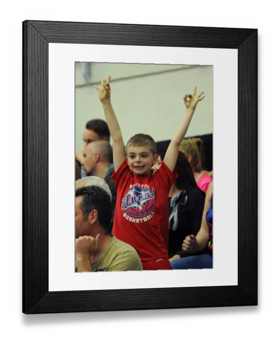 Framed Print : Bristol Flyers Fans in Full Cheer during Basketball Game against Newcastle Eagles Framed Print : Bristol Flyers Fans in Full Cheer during Basketball Game against Newcastle Eagles