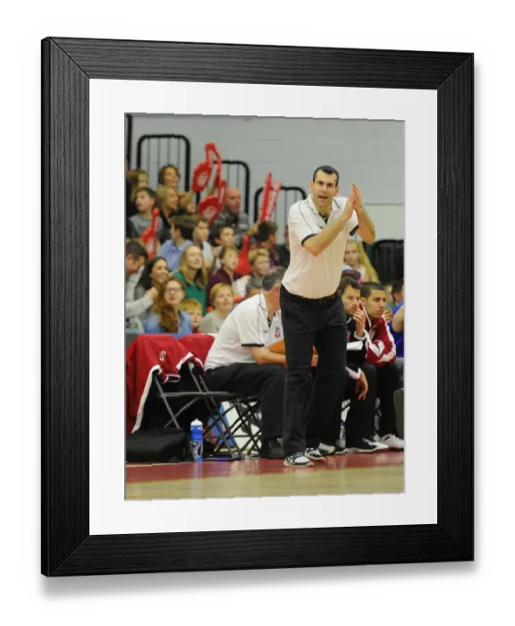 Framed Print : Andreas Kapoulas Leads Intense Basketball Clash: Flyers vs. Eagles