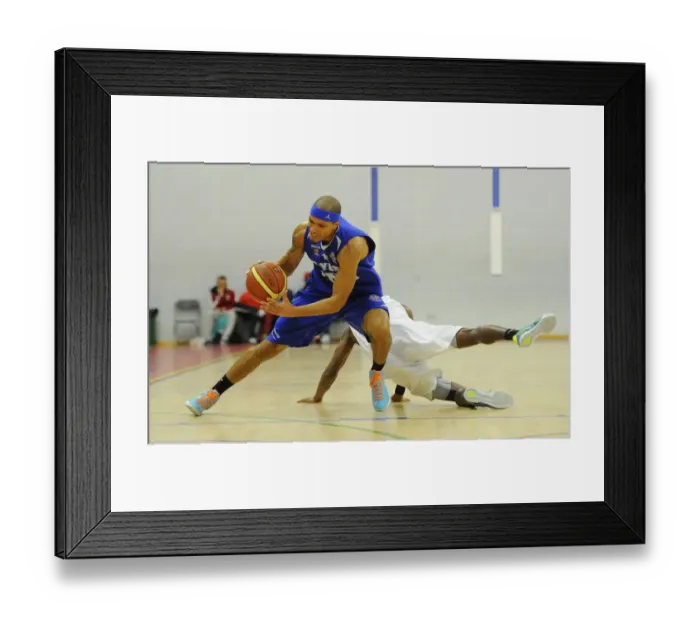Framed Print : Intense Rivalry: Flyers vs. Eagles Basketball Showdown at SGS Wise Campus (November 2014)