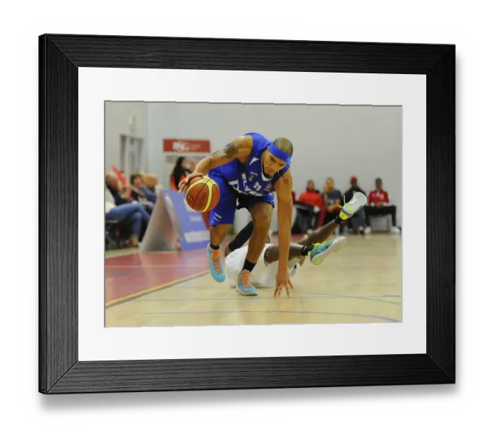 Framed Print : Intense Rivalry: Flyers vs. Eagles Basketball Showdown at SGS Wise Campus