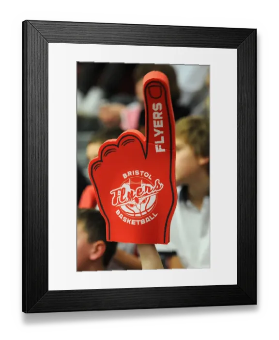 Framed Print : Bristol Flyers Fans in Full Cheer: British Basketball League Match against Newcastle Eagles