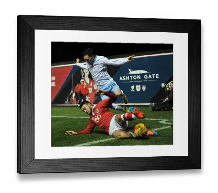Framed Print : Bristol City vs Coventry City: Derrick Williams Tackles Danny Swanson Framed Print : Bristol City vs Coventry City: Derrick Williams Tackles Danny Swanson