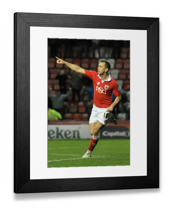 Framed Print : Bristol City's Aaron Wilbraham Celebrates Goal in Johnstones Paint Trophy Match Against Coventry City