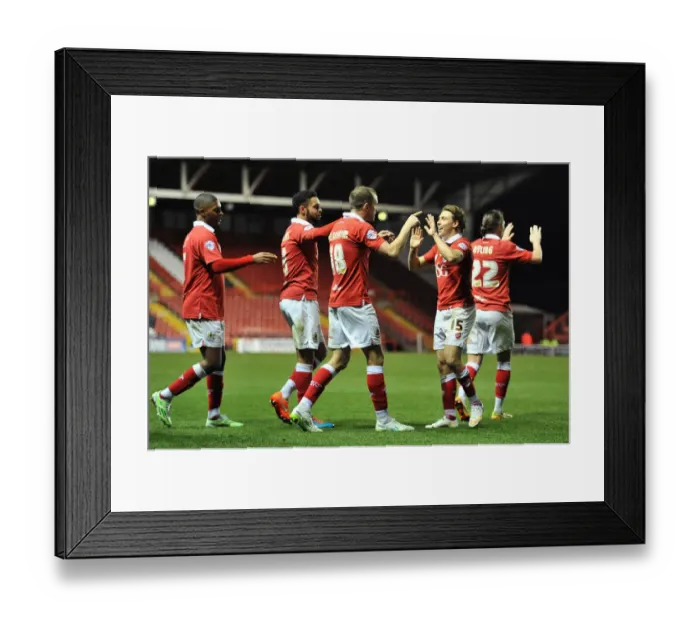 Framed Print : Bristol City's Wilbraham and Freeman Celebrate Goal in Johnstones Paint Trophy Match against Coventry City Framed Print : Bristol City's Wilbraham and Freeman Celebrate Goal in Johnstones Paint Trophy Match against Coventry City
