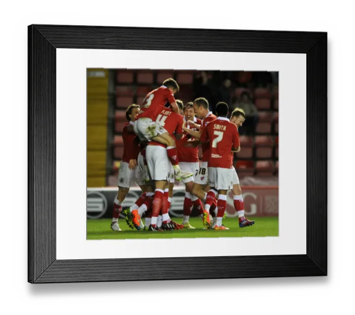 Framed Print : Bristol City's Thrilling Goal Celebration: Derrick Williams at Ashton Gate Stadium vs. Coventry City - Johnstones Paint Trophy Framed Print : Bristol City's Thrilling Goal Celebration: Derrick Williams at Ashton Gate Stadium vs. Coventry City - Johnstones Paint Trophy