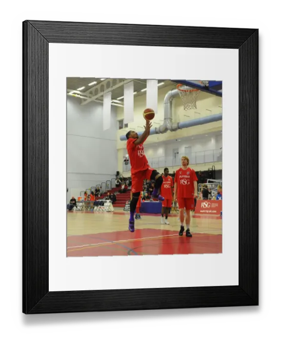 Framed Print : Intense Rivalry: Flyers vs. Giants Basketball Showdown at SGS Wise Campus