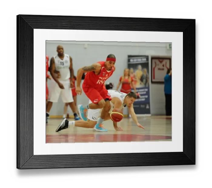Framed Print : Intense Rivalry: Flyers vs. Giants Basketball Showdown