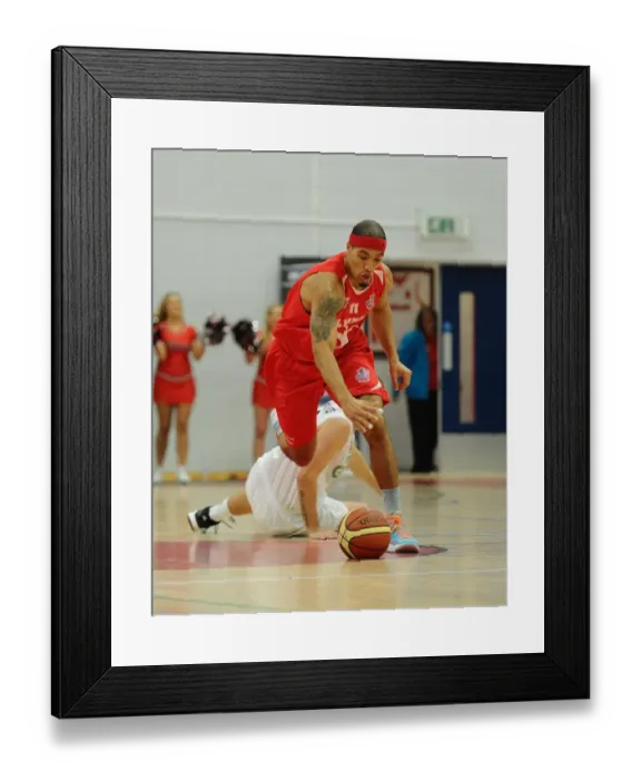 Framed Print : Intense Rivalry: Flyers vs. Giants Basketball Showdown