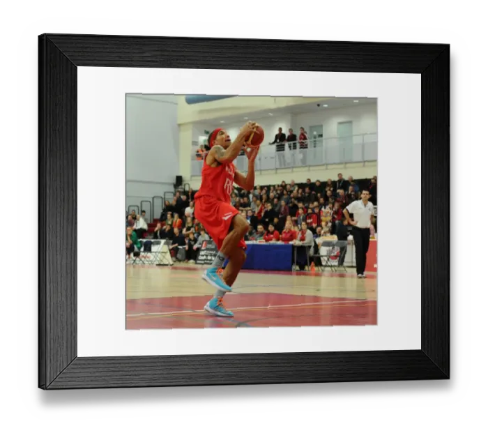 Framed Print : Intense Rivalry: Flyers vs. Giants Basketball Showdown