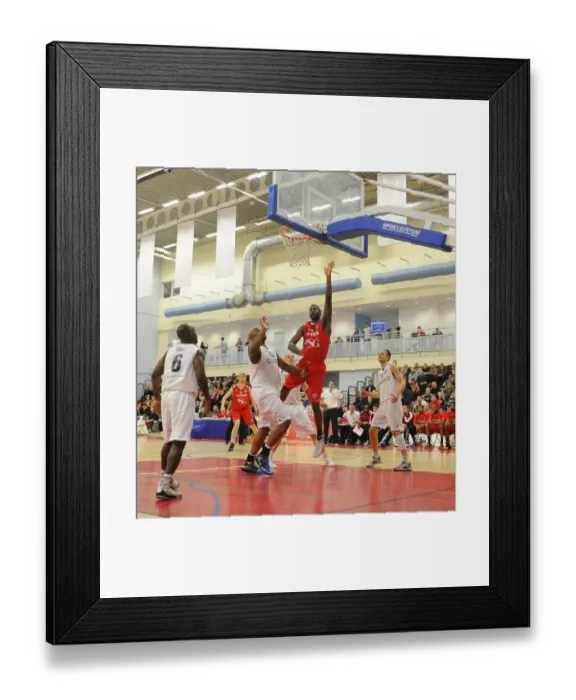 Framed Print : Intense Rivalry: Flyers vs. Giants Basketball Showdown at SGS Wise Campus
