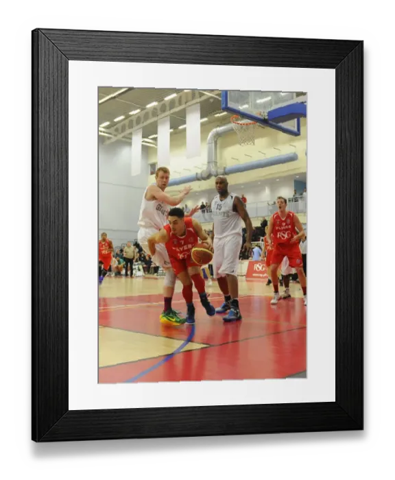 Framed Print : British Basketball League: Flyers vs. Giants at SGS Wise Campus (December 2014) - A Clash of Basketball Titans