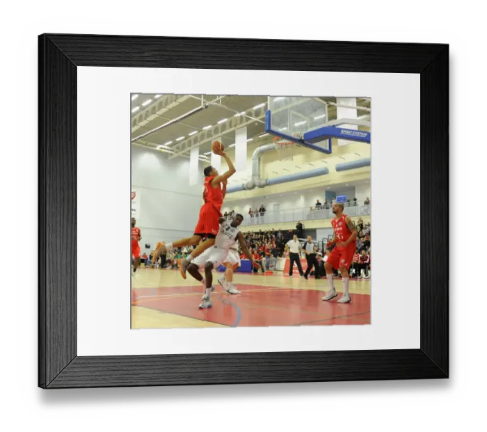 Framed Print : Intense Rivalry: Flyers vs. Giants Basketball Showdown