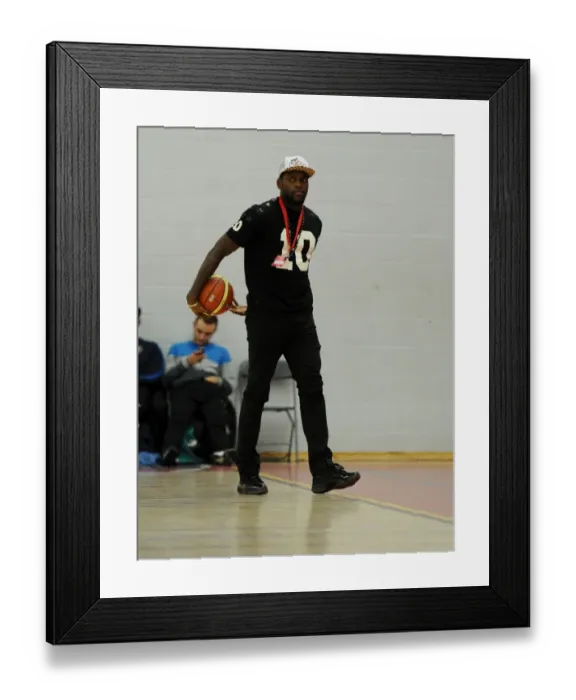 Framed Print : Bristol Flyers: Jay Emmanuel Thomas in Action against Manchester Giants - British Basketball League Framed Print : Bristol Flyers: Jay Emmanuel Thomas in Action against Manchester Giants - British Basketball League