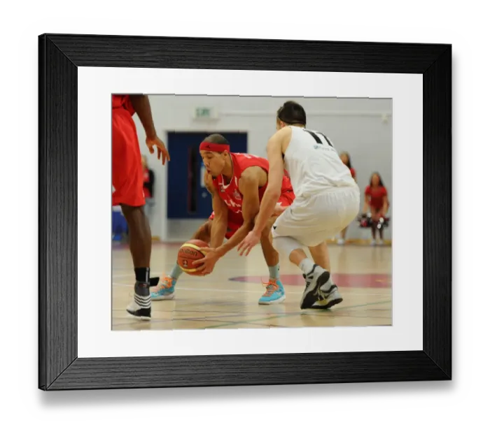 Framed Print : Intense Rivalry: Flyers vs. Giants Basketball Showdown