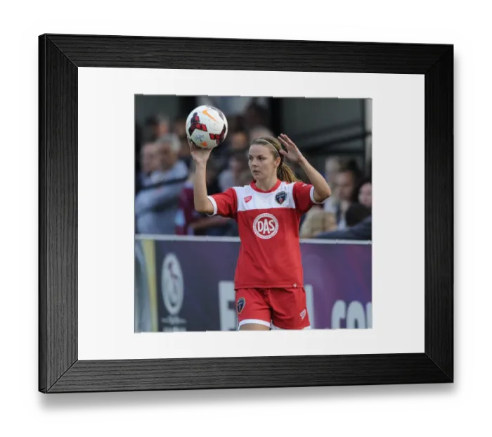 Framed Print : Bristol City FC vs Arsenal Ladies: Loren Dykes in Action during the FA WSL Match at SGS Wise Campus (2014) Framed Print : Bristol City FC vs Arsenal Ladies: Loren Dykes in Action during the FA WSL Match at SGS Wise Campus (2014)