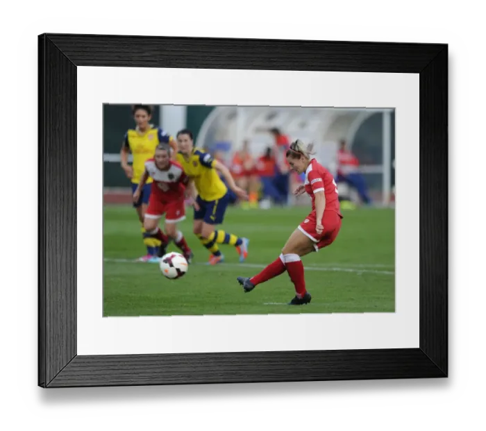 Framed Print : Nikki Watts Scores Penalty for Bristol City FC Against Arsenal Ladies, FA Womens Super League (2014) Framed Print : Nikki Watts Scores Penalty for Bristol City FC Against Arsenal Ladies, FA Womens Super League (2014)