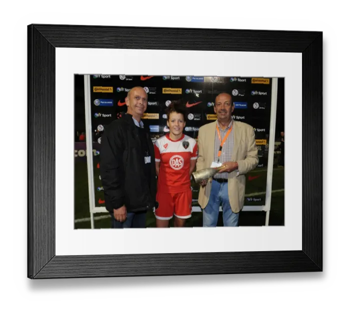 Framed Print : Bristol City FC: FA WSL Match - Man of the Match Presentation to Arsenal Ladies Player (Dougie Allward / JMP, 20 / 09 / 2014)