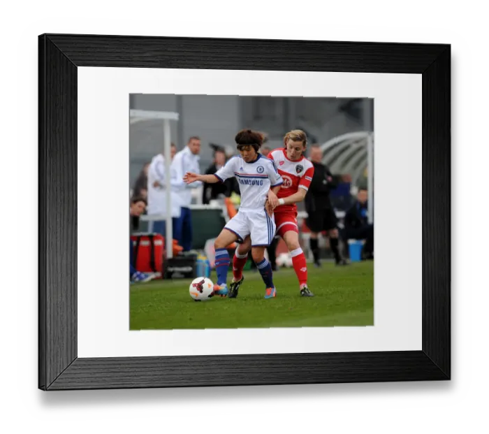 Framed Print : Ji So-Yun Holds Off Corinne Yorston: A Pivotal Moment in the FA WSL Clash Between Bristol Academy and Chelsea Ladies Framed Print : Ji So-Yun Holds Off Corinne Yorston: A Pivotal Moment in the FA WSL Clash Between Bristol Academy and Chelsea Ladies