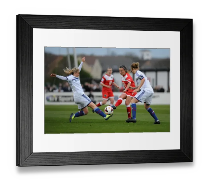 Framed Print : Natasha Harding of Bristol Academy Playing a Pressured Pass During Bristol Academy vs Chelsea Ladies FA Womens Super League Match