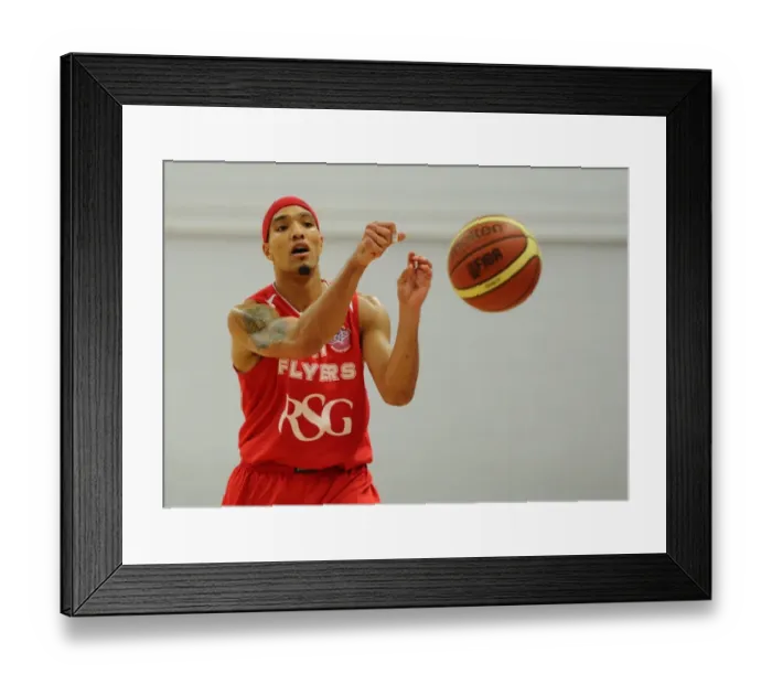 Framed Print : Intense Rivalry: Flyers vs. Giants Basketball Showdown