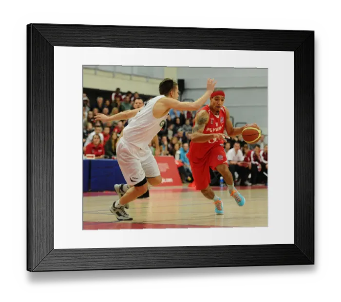 Framed Print : Bristol Flyers vs Manchester Giants: Intense Basketball Action at SGS Wise Campus