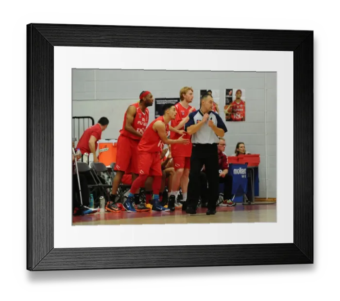 Framed Print : Intense Rivalry: Flyers vs Giants - A Fervent Showdown on the Basketball Court