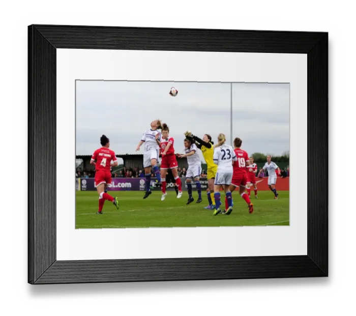 Framed Print : Bristol Academy vs. Chelsea Ladies Clash: A Football Rivalry at Gifford Stadium - FA Women's Super League Framed Print : Bristol Academy vs. Chelsea Ladies Clash: A Football Rivalry at Gifford Stadium - FA Women's Super League
