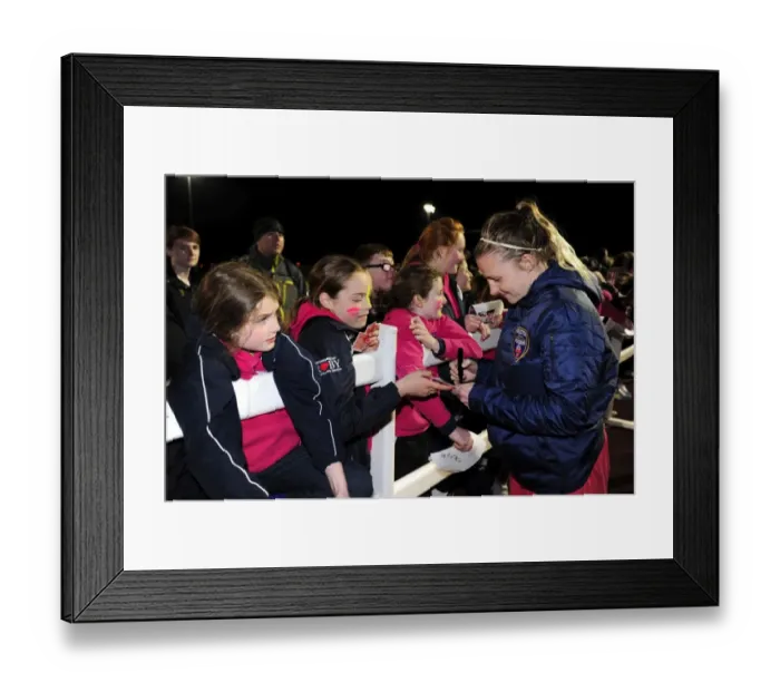 Framed Print : Bristol City FC: Alex Windell of Bristol Academy Signing Autographs at Gifford Stadium during BAWFC vs Chelsea Ladies FA WSL Match Framed Print : Bristol City FC: Alex Windell of Bristol Academy Signing Autographs at Gifford Stadium during BAWFC vs Chelsea Ladies FA WSL Match