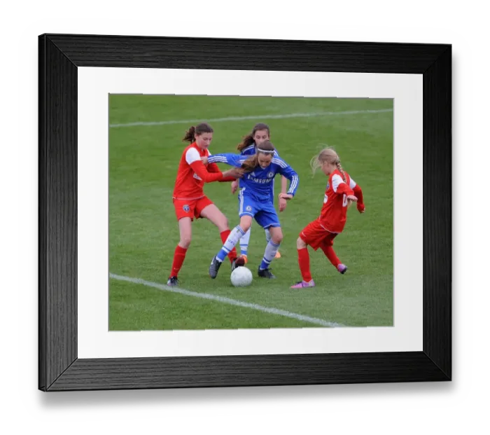 Framed Print : Bristol Academy vs. Chelsea Ladies Youth Football Rivalry: A Clash at Gifford Stadium