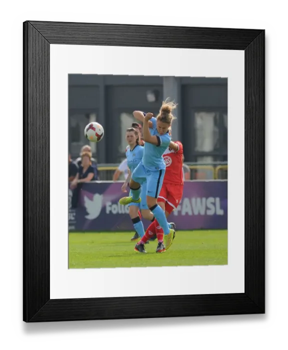 Framed Print : Steph Houghton Tackles in BAWFC vs Man City Ladies Football Match, 2014
