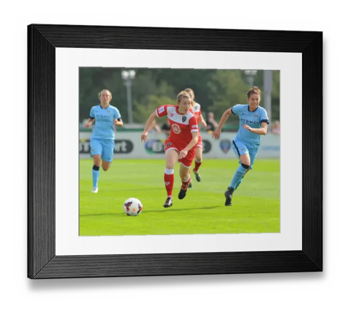 Framed Print : Bristol City FC: Frankie Brown in Action against Manchester City Ladies, SGS Wise Campus, 2014 Framed Print : Bristol City FC: Frankie Brown in Action against Manchester City Ladies, SGS Wise Campus, 2014