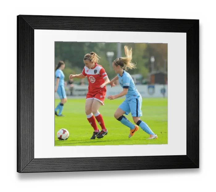 Framed Print : Bristol Academy Women vs Manchester City Ladies: A Battle for Possession