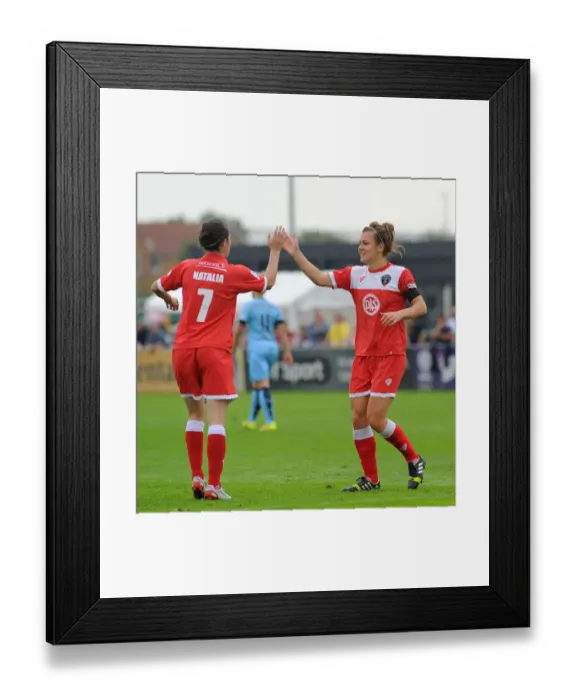 Framed Print : Celebrating Victory: Jemma Rose and Natalia Pablos Sanchon of Bristol City FC Women's Team